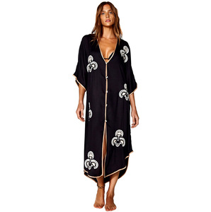 W0213 Women Swimsuit Cover Up Long Cardigan Bathing Suit